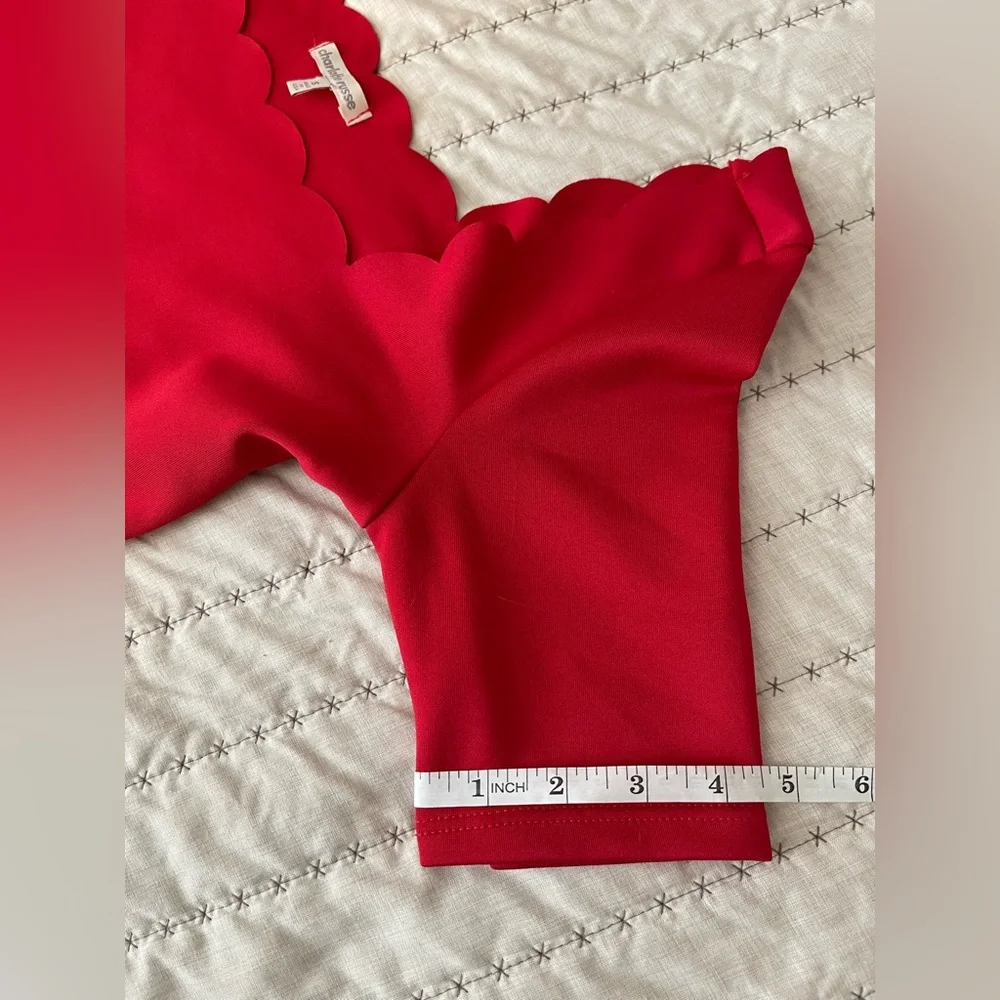 Charlotte Russe Red Scalloped Dress - Picture 7 of 11